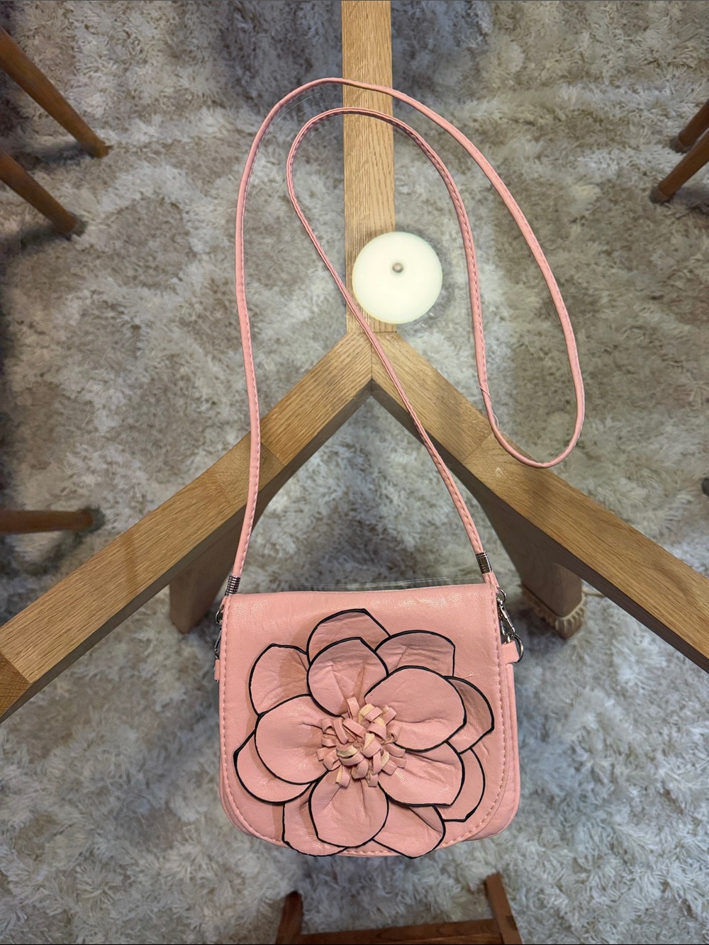 Pink 3-D Floral Crossbody Bag - Women - Picture 2 of 7